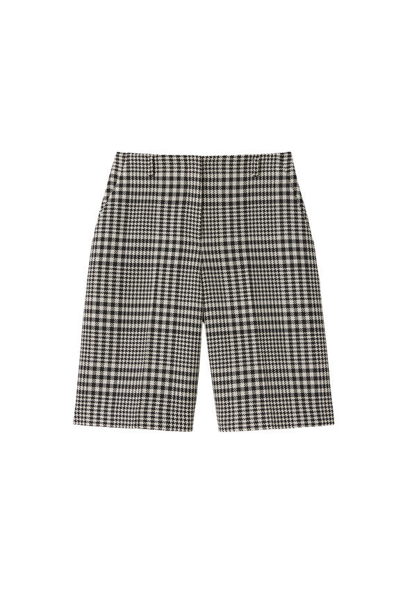 Lafayette 148 New York Clark Black & White Plaid Wide Leg Shorts - view 6