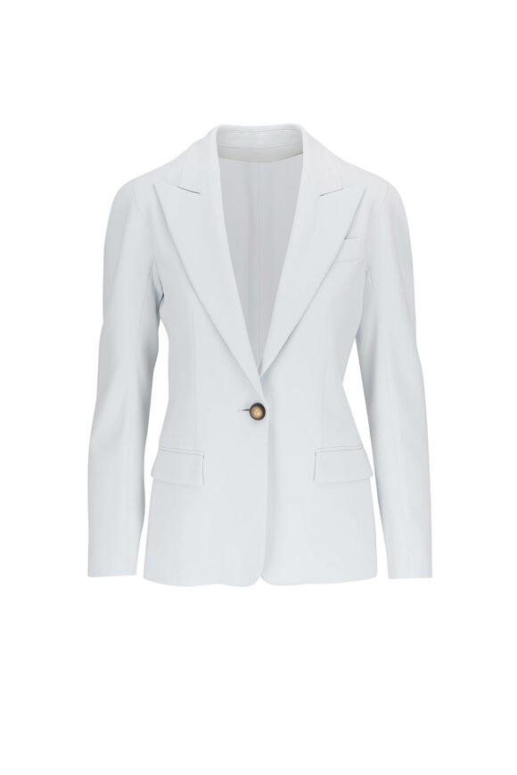 Giorgio Armani - Ice White Cady Single Button Blazer