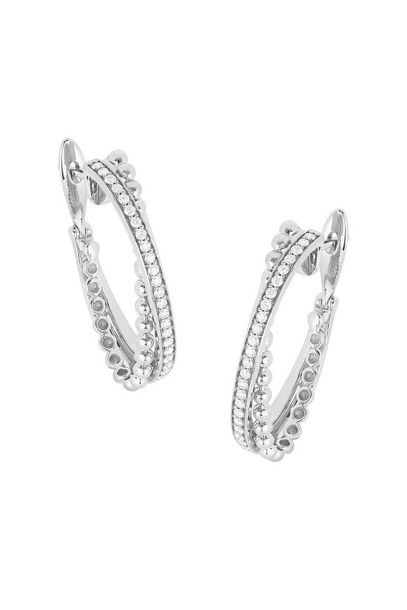 Hueb - Bubbles Diamond White Gold Hoop Earrings