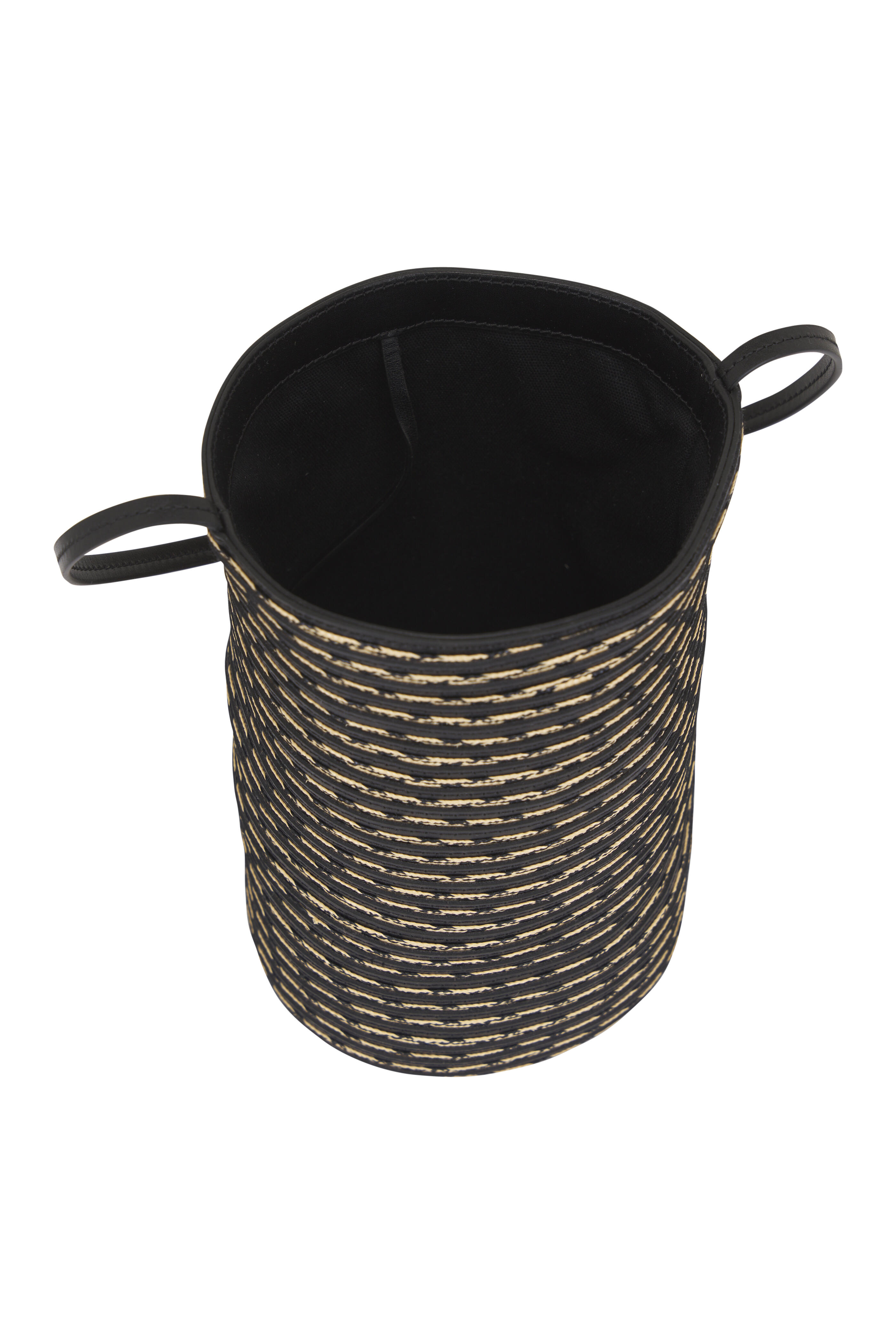 The Row - Smal N/S Beau Black & Natural Raffia Tote