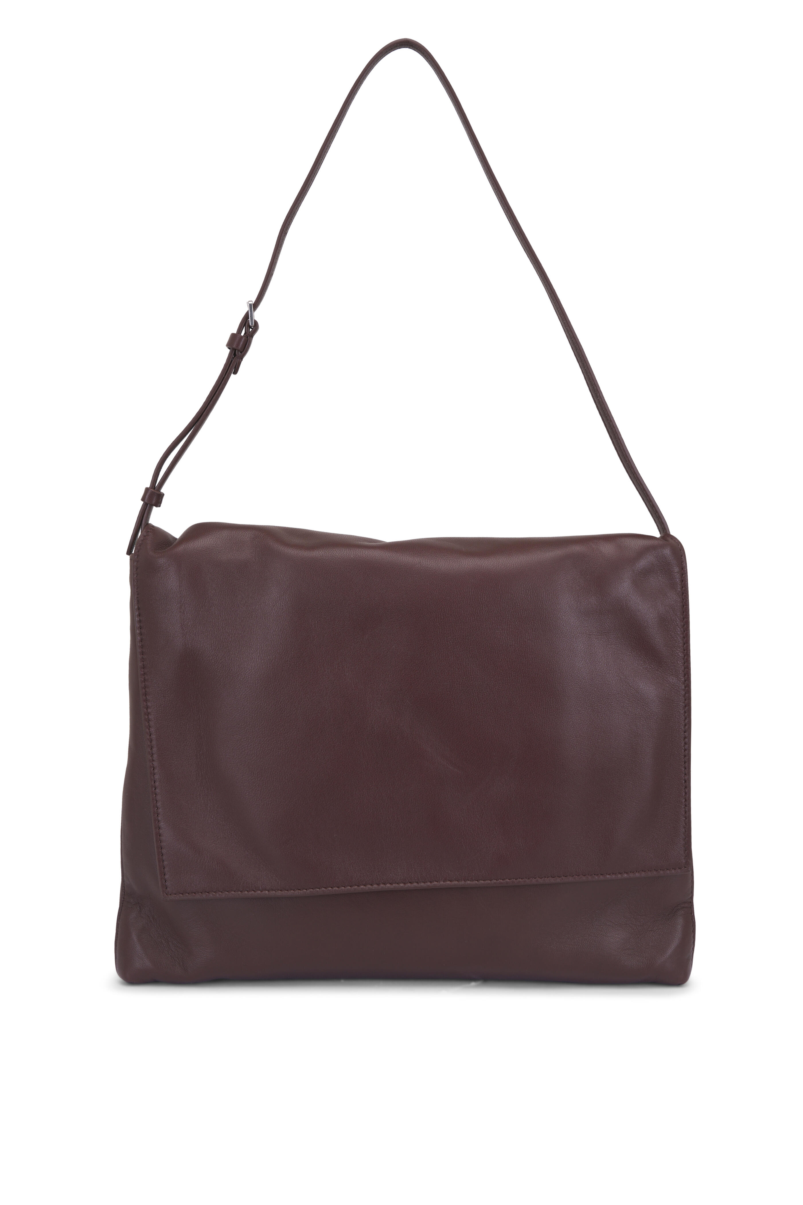 The Row - Nan Brown Mélange Leather Shoulder Bag