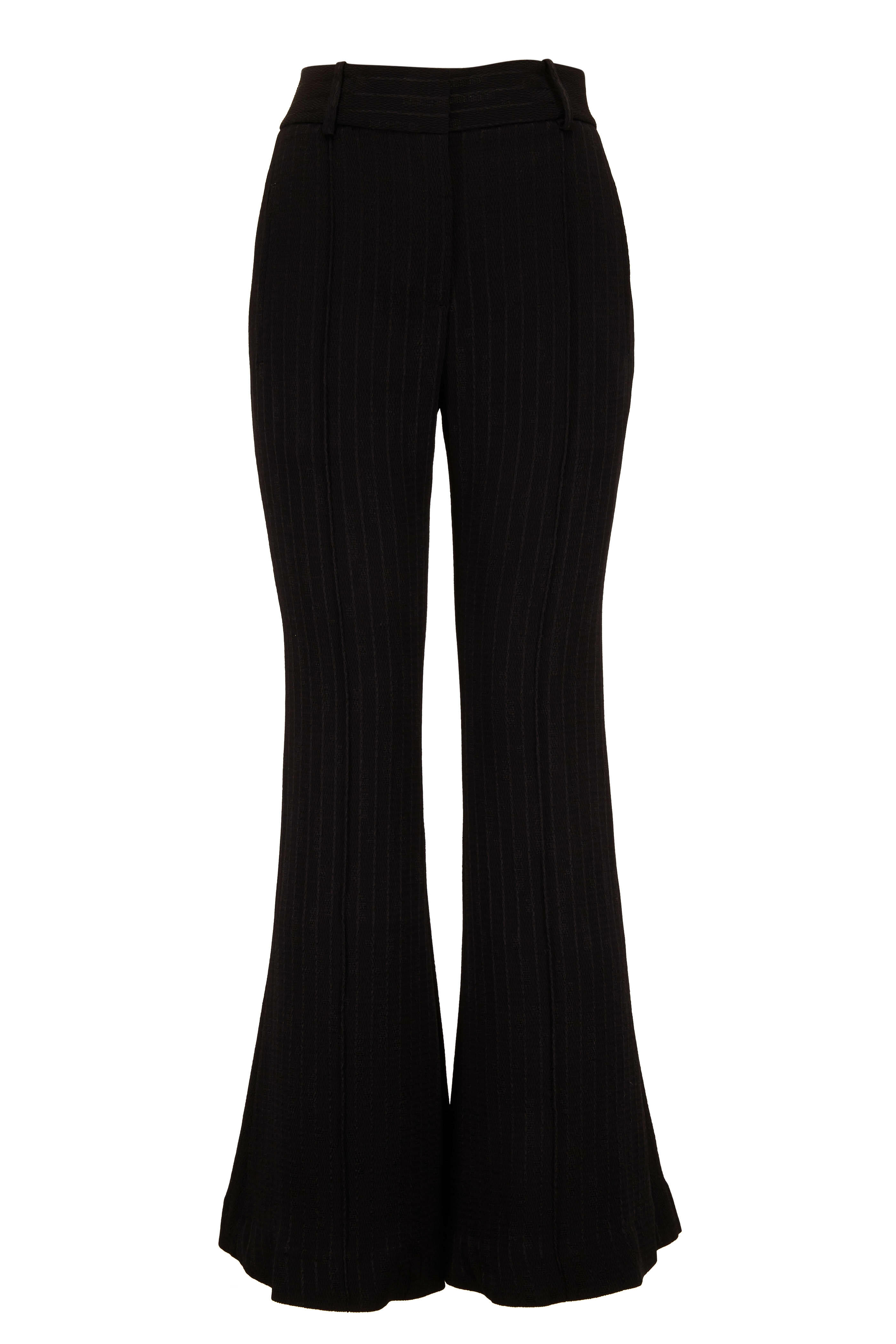 Khaite - Charles Black Pinstripe Bootcut Pant