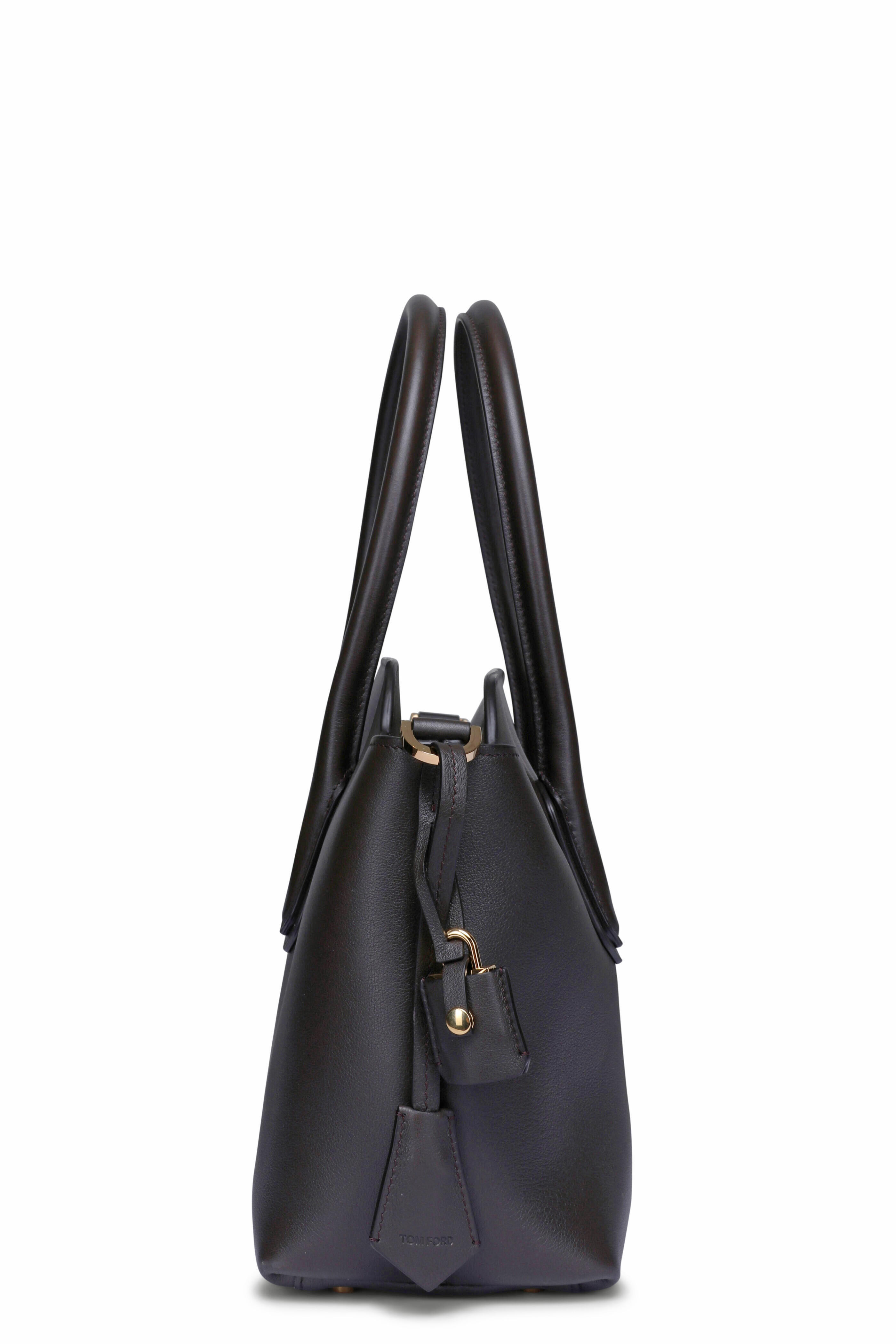 Tom Ford - Alexander Chocolate Leather Top Handle Day Bag