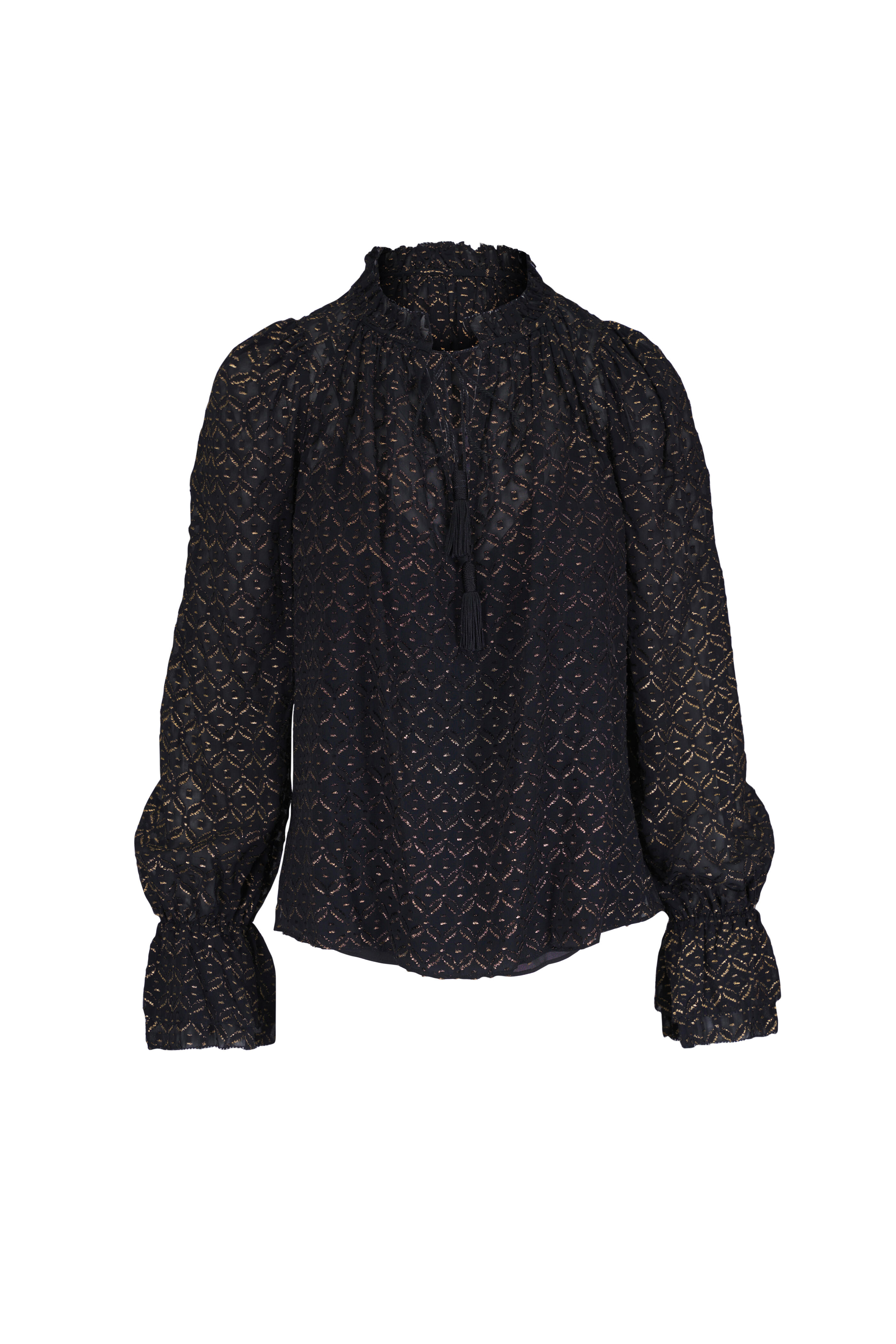 Veronica Beard - Maxime Black & Gold Blouse