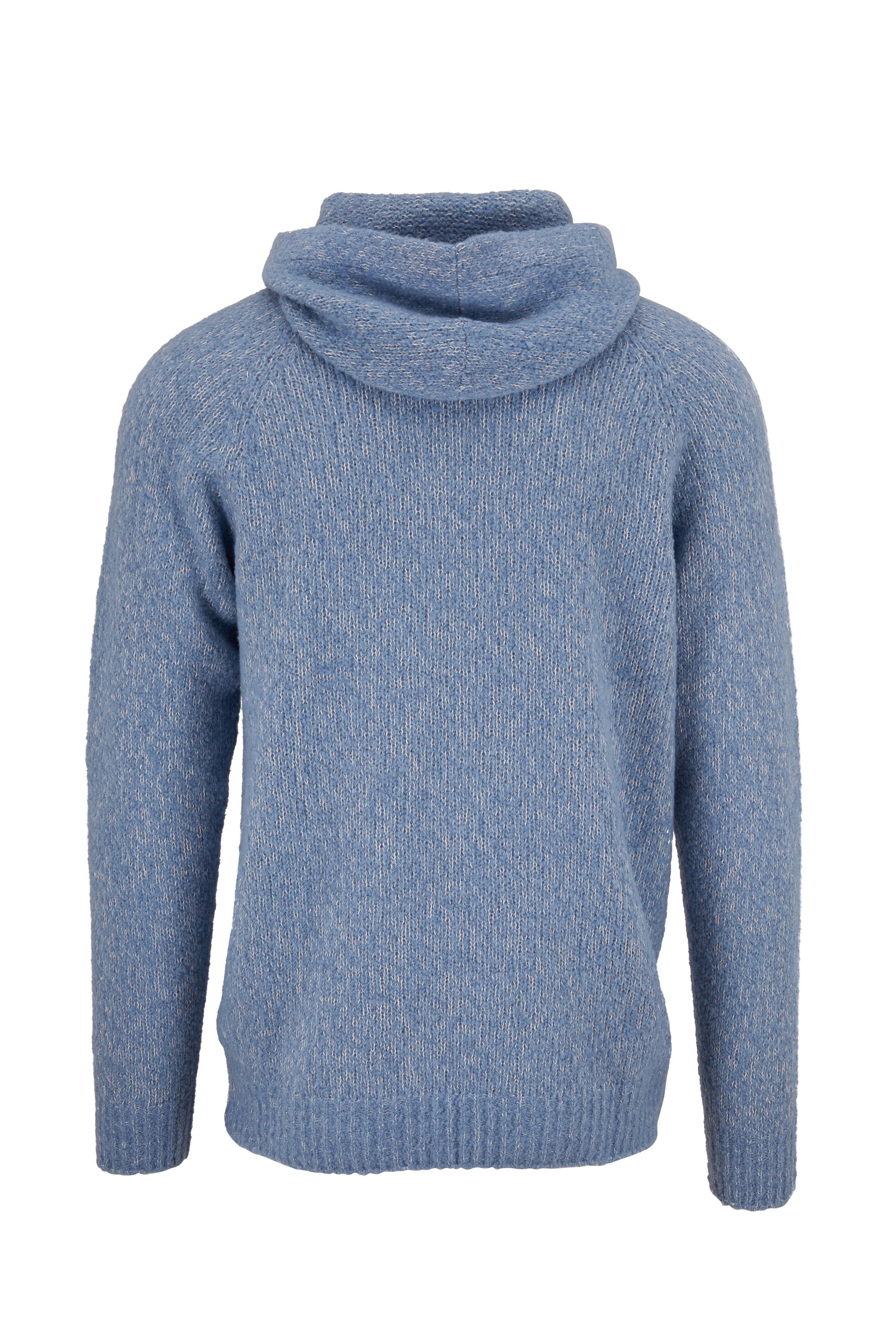 04651/ - Blue Chunky Knit Hoodie