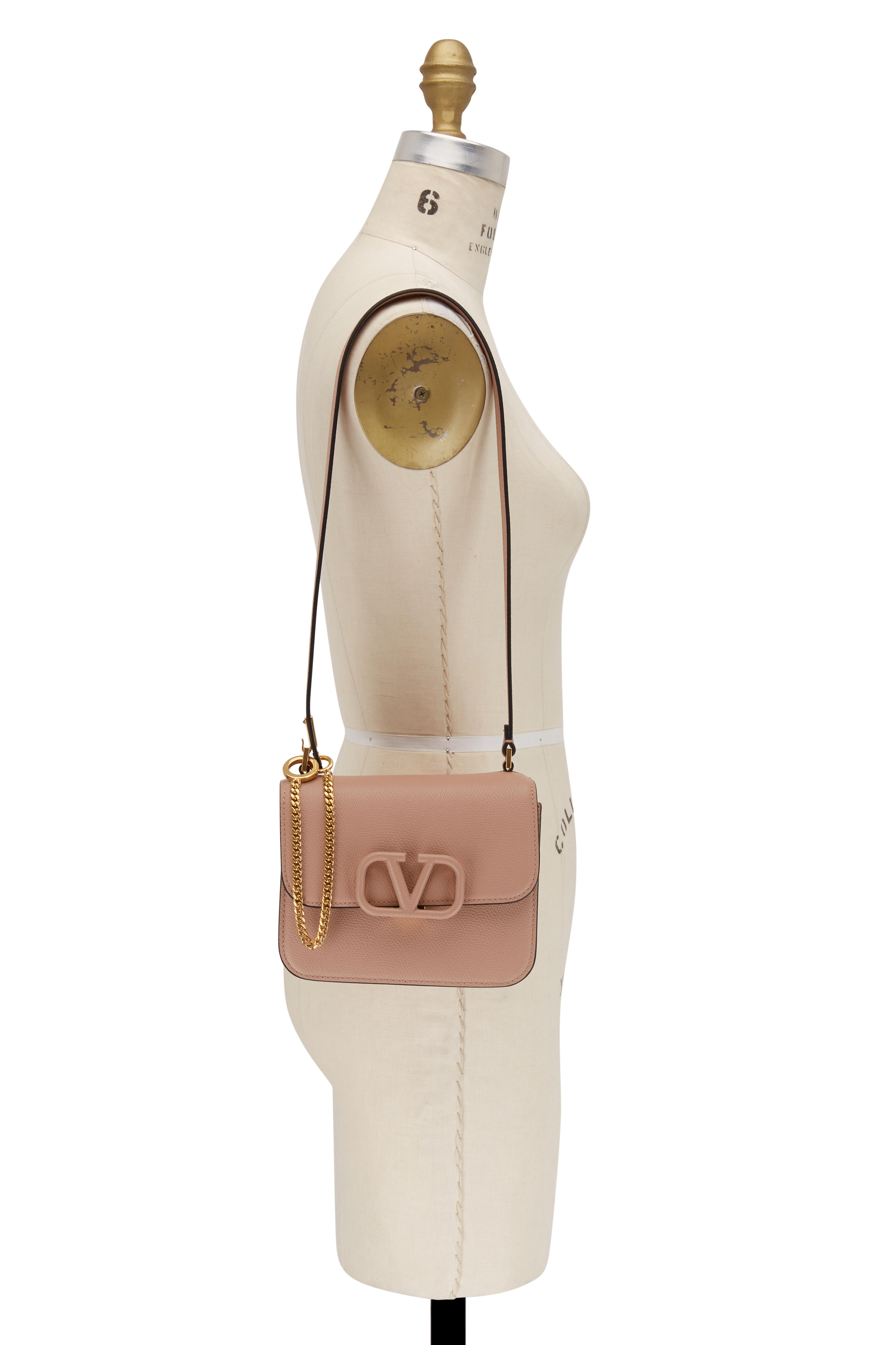 Valentino Garavani VSLING Small Rhinestone Leather Top-Handle Bag