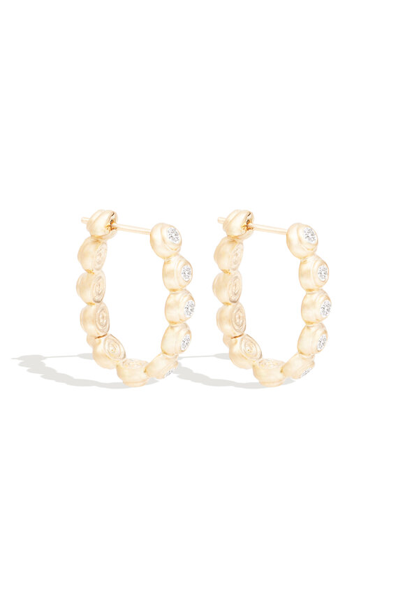 Campbell + Charlotte 14k Yellow Gold Evolve Diamond Oval Hoop Ear - view 2