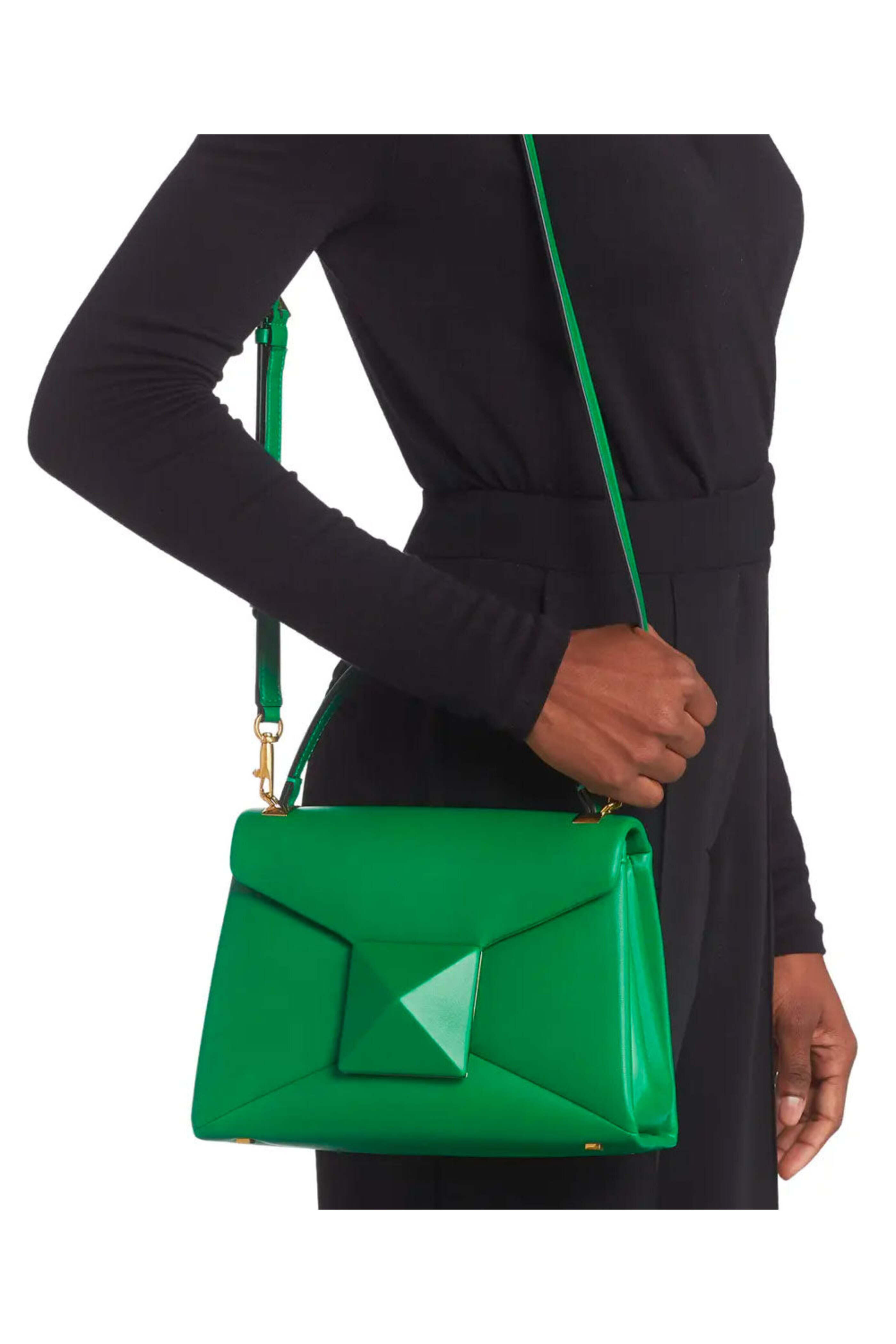 Valentino Garavani - One Stud Leather Top Handle Bag in Green