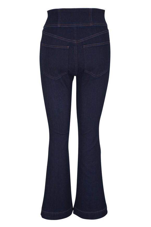 Veronica Beard - Carson Ankle Flared Corset Blue High Rise Jean