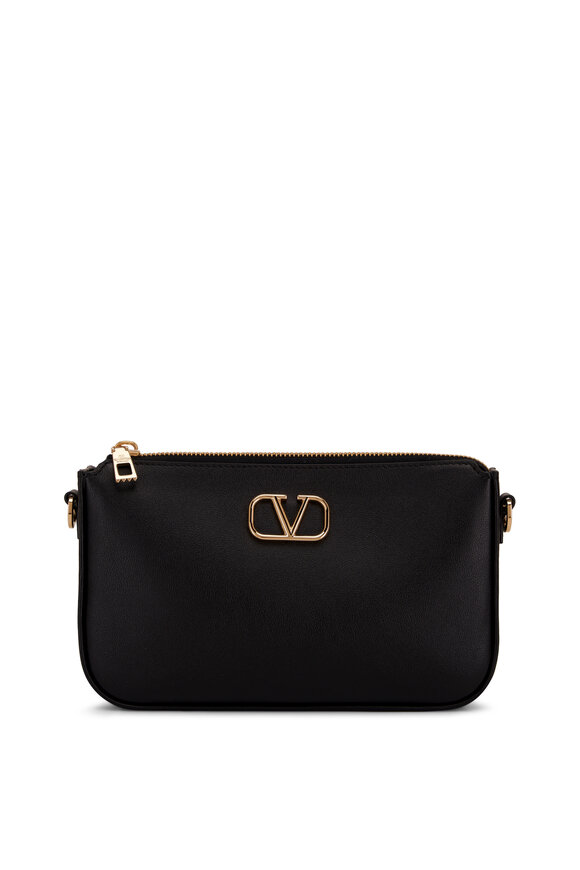 Valentino Garavani Mini VLogo Black Leather Crossbody Bag 