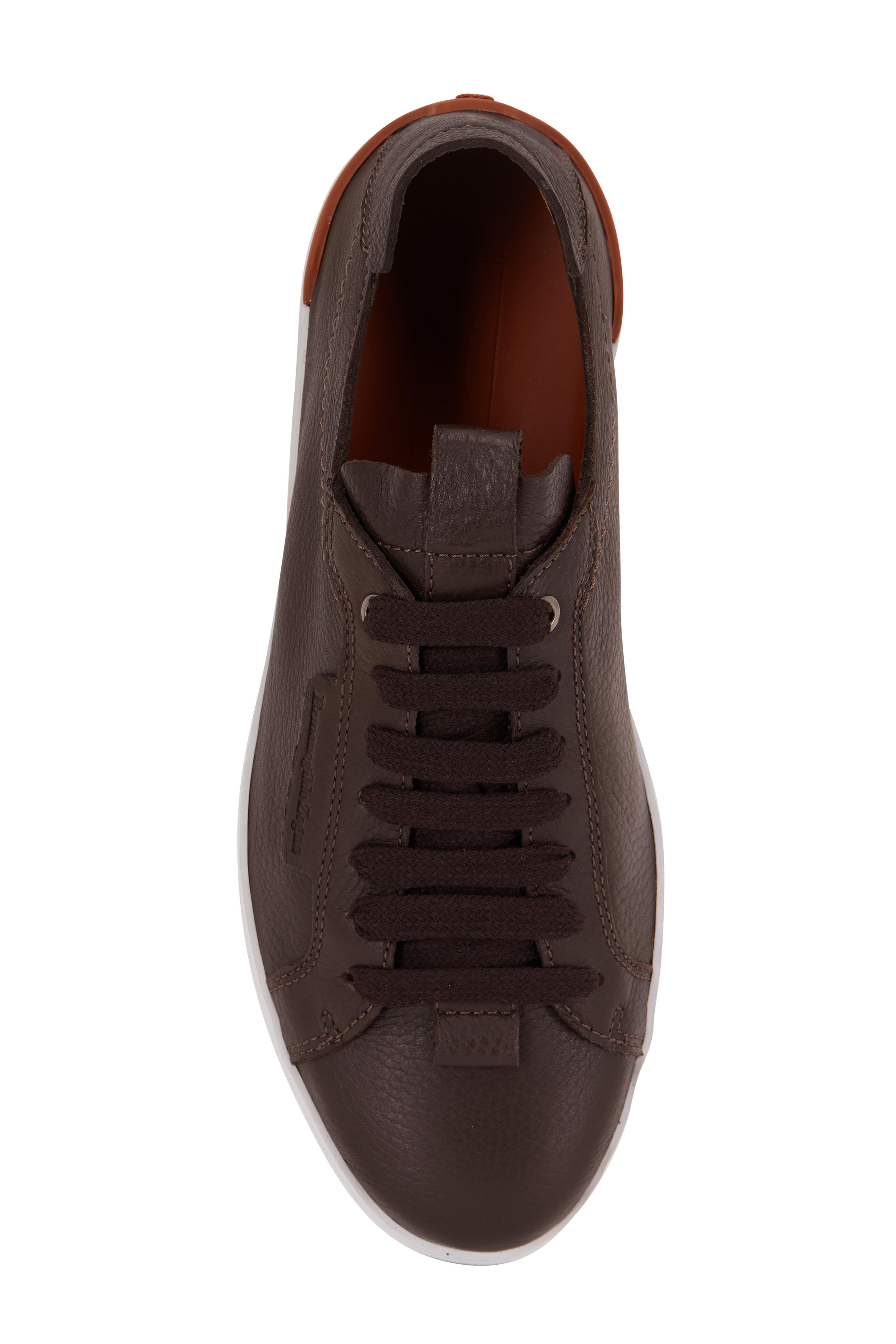 Zegna - Ferrara Dark Brown Leather Sneaker | Mitchell Stores