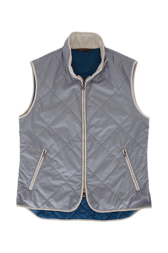 Waterville - Light Gray Quilted Vest 