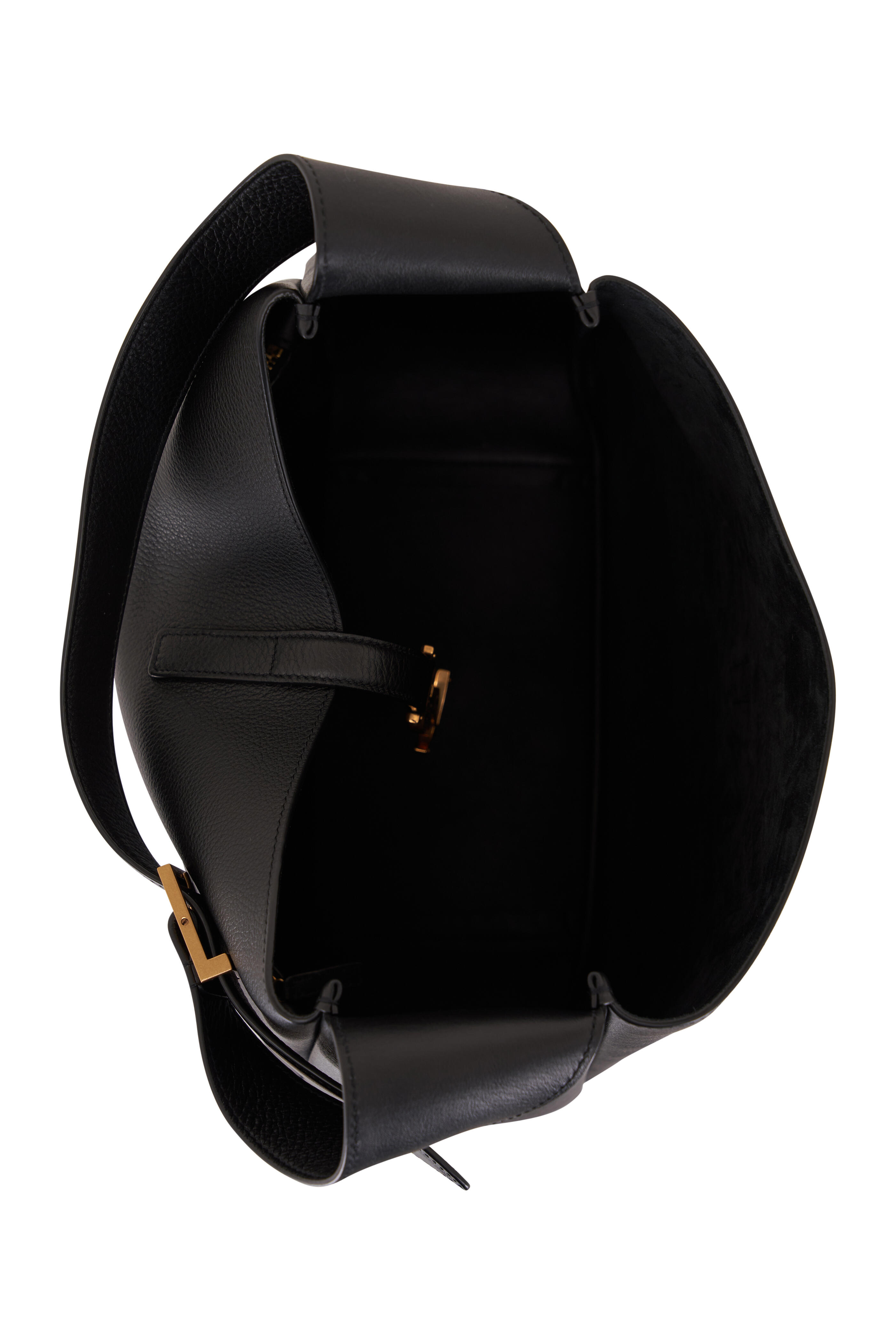 Saint Laurent Le 5 À 7 Monogram Mini Leather Hobo Bag in Black