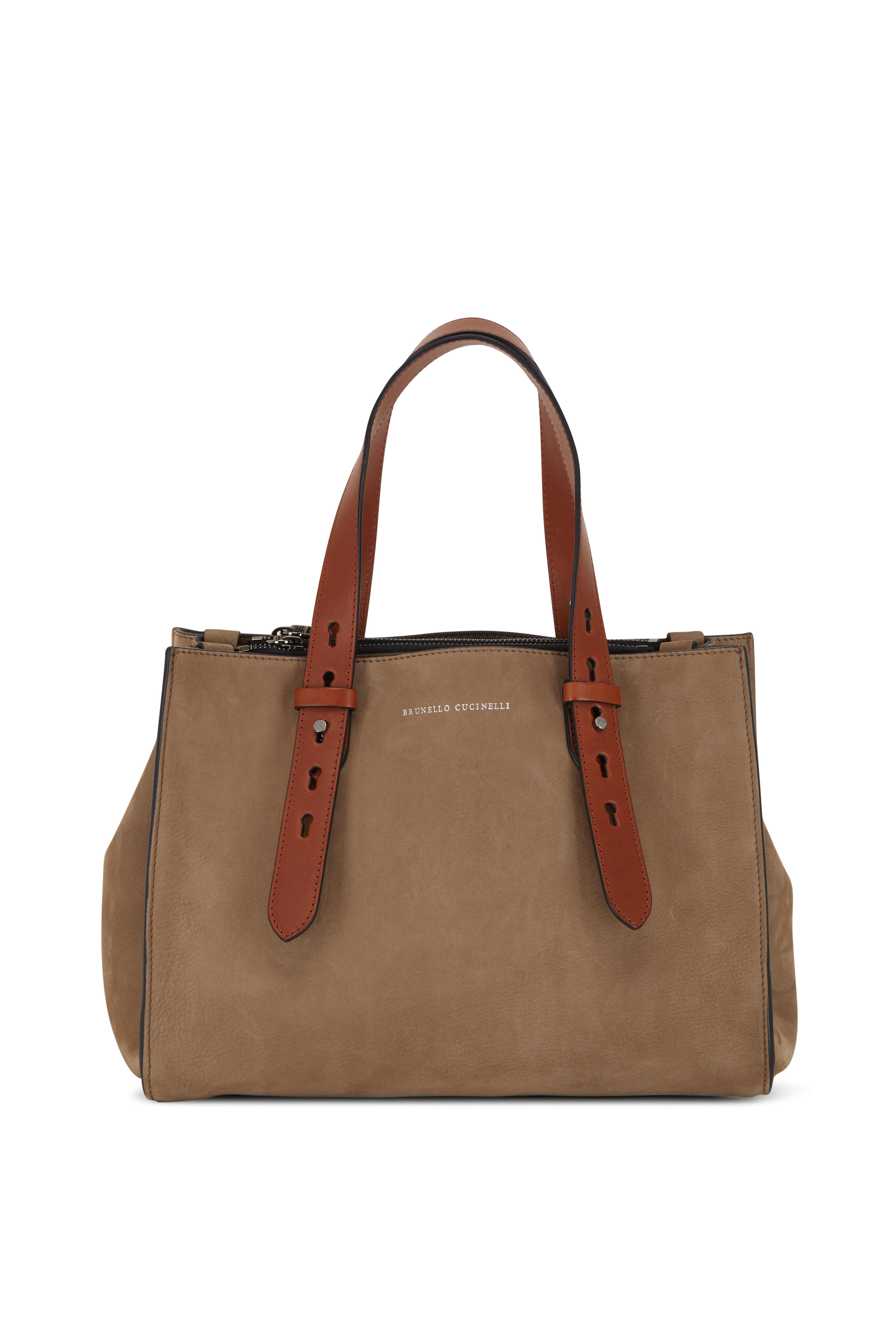 Brunello Cucinelli - Taupe Suede Four Compartment Medium Shopper Brunello Cucinelli - Taupe Suede Four Compartment Medium Shopper