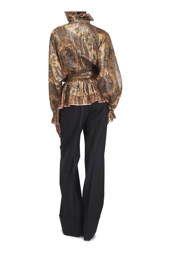 Valentino Black Virgin Wool Cuffed Pant - view 3