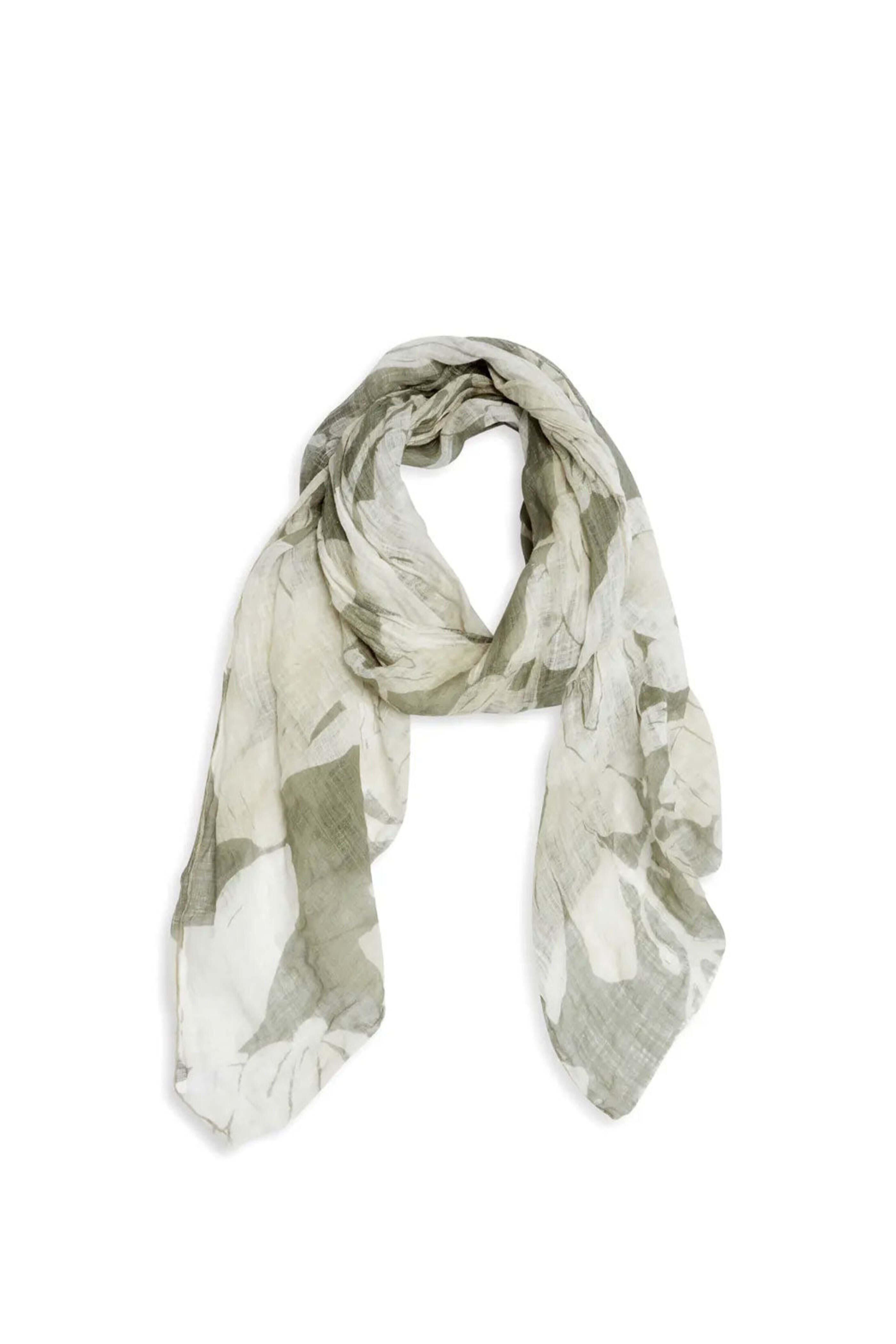 Brunello Cucinelli - Floral Print Linen Scarf in Verde