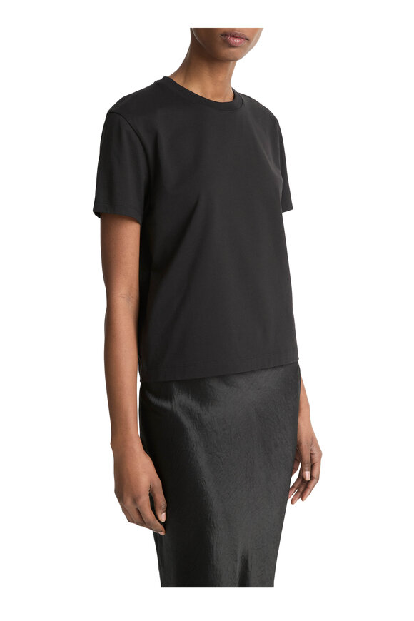 Vince Black Pima Cotton Crew Neck T-Shirt - view 2