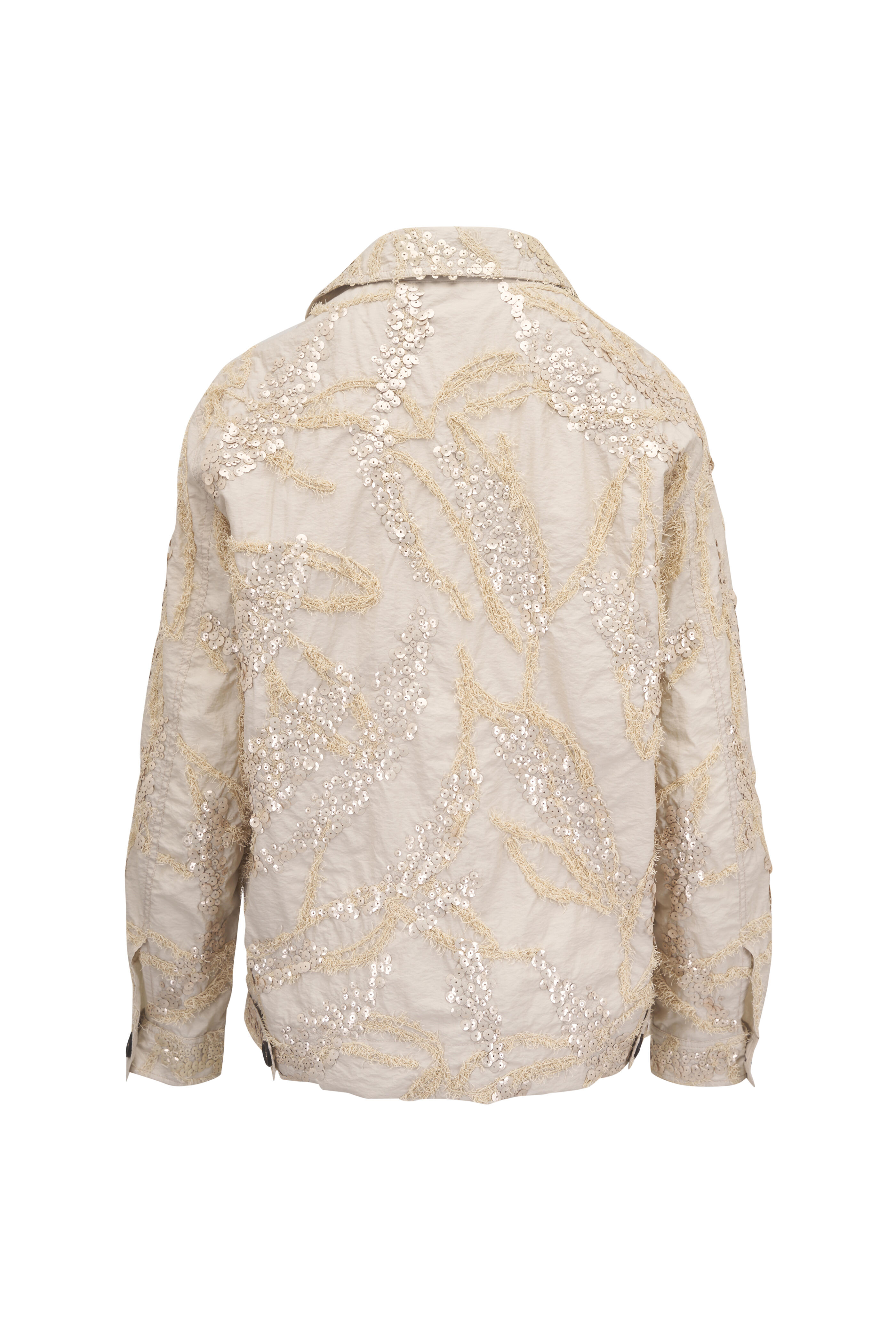 Brunello Cucinelli - Embroidered Cotton Deconstructed Shacket