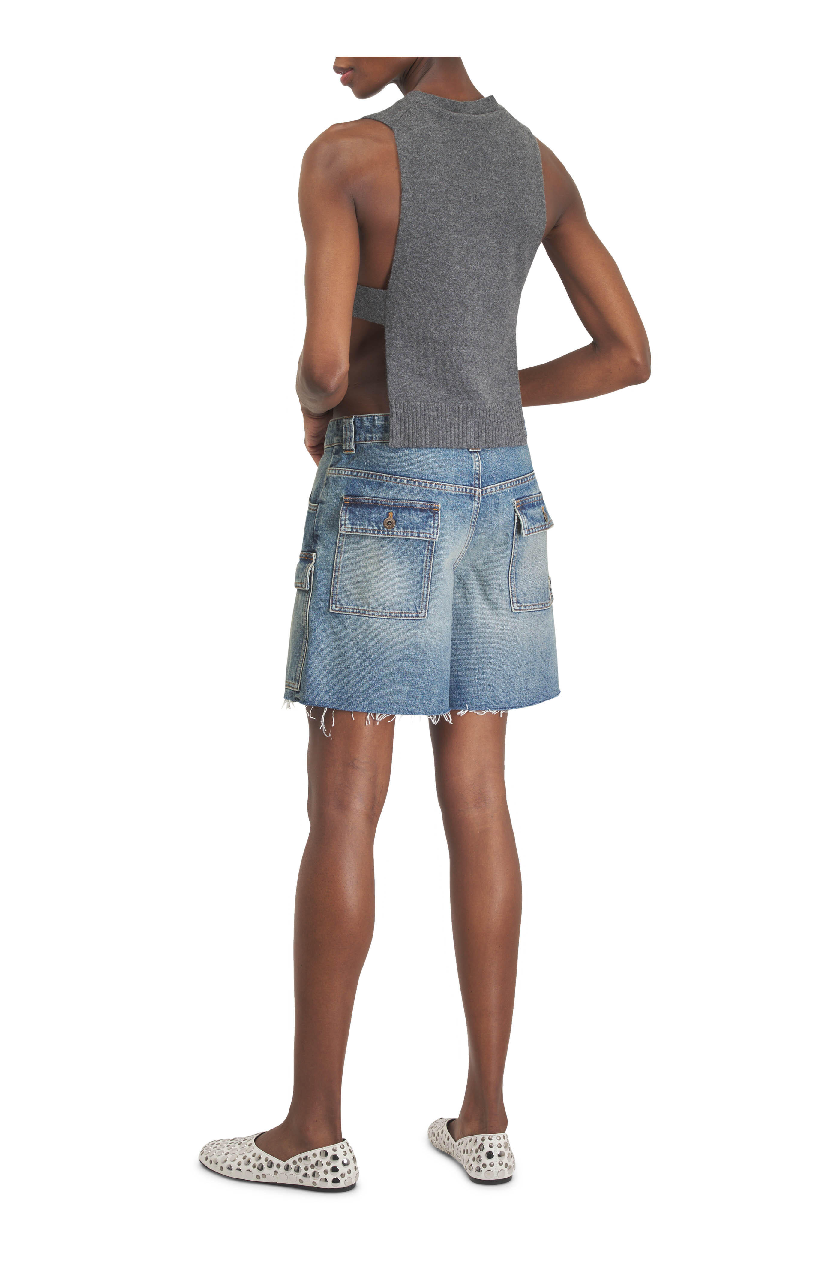 Miu Miu - Sky Blue Denim Bermuda Shorts