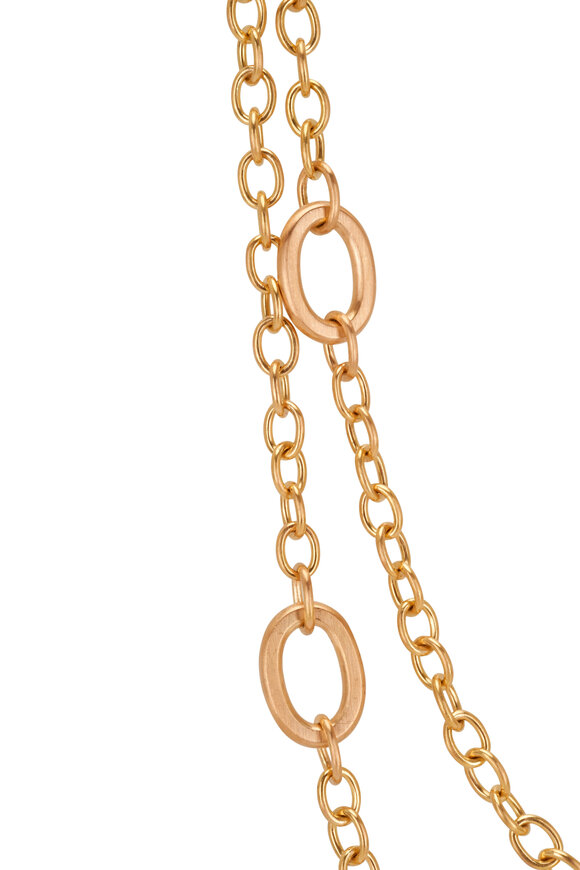 Caroline Ellen - Diamond Link Handmade 20K Gold Station Necklace 