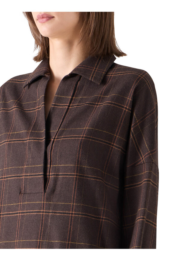 Akris Punto Espresso Spread Collar Blouse - view 5