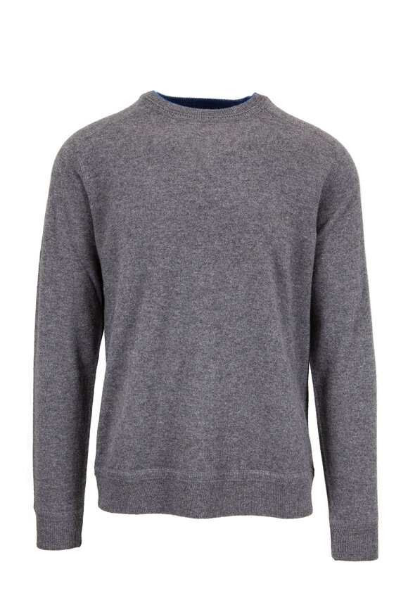 Granite Gray Cashmere Crewneck Sweater