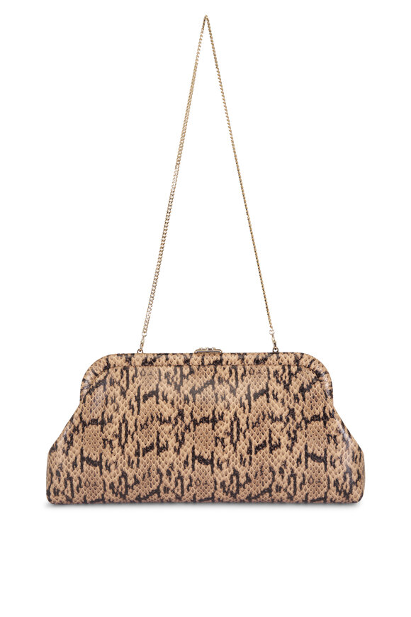 Jimmy Choo Skylar Chai Embossed Leather Clutch