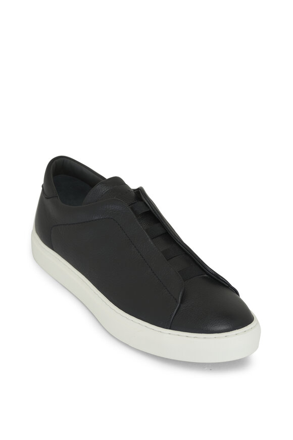 To Boot New York Bolla Black Leather Slip-On Sneaker