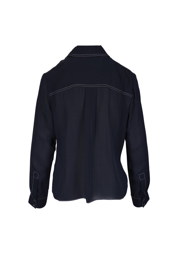 TWP - Boy Midnight Blue Chintzed Linen Blazer | Mitchell Stores