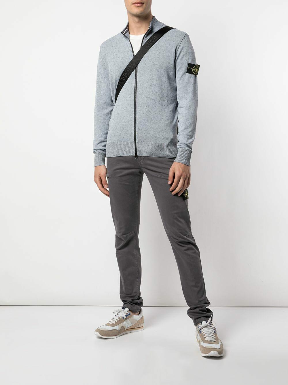 Stone Island - Gray Spray Full Zip Cardigan