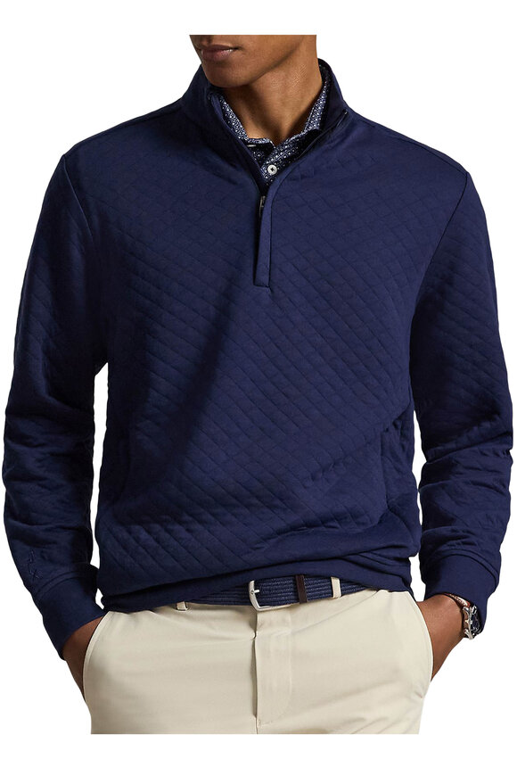 RLX Ralph Lauren Navy Blue Quilted Double-Knit Pullover - view 2