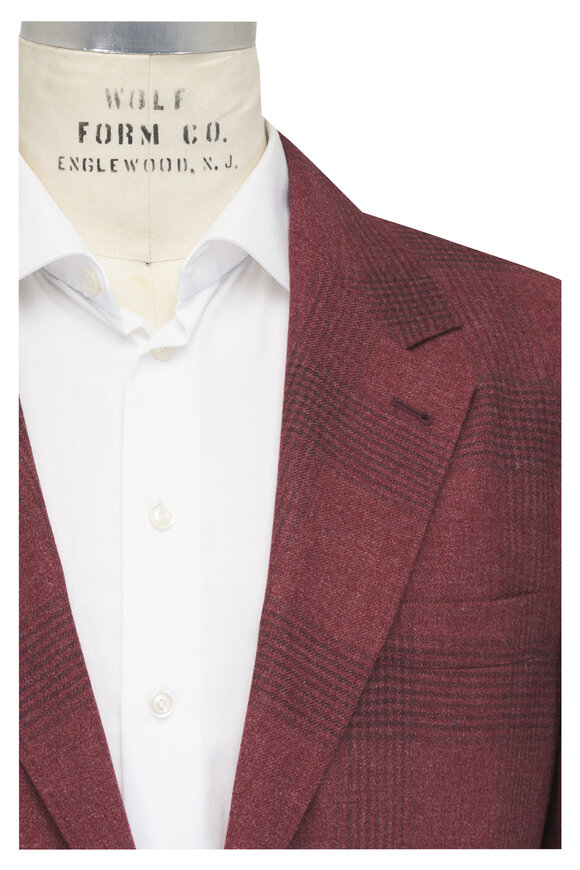Brunello Cucinelli Lava Wool & Cashmere Prince of Wales Sportcoat - view 1