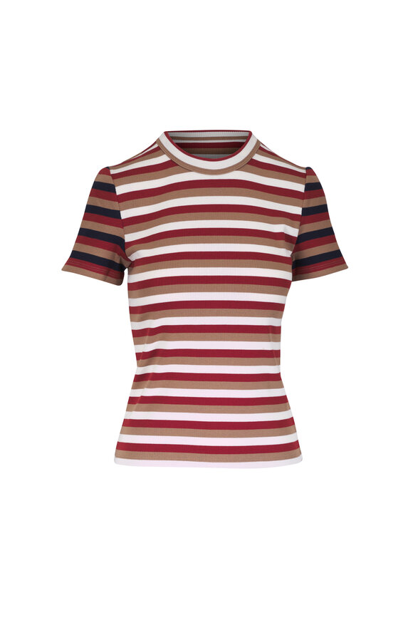 Veronica Beard Pruitt Malt, Red Oak & Dove Stripe Tee