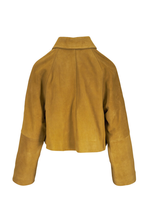 Dorothee Schumacher Soft Touch Greenish Brown Suede Crop Jacket - view 3