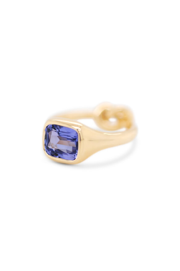 Kali Zoe 18k Yellow Gold Sapphire Overhand Knot Ring - view 1
