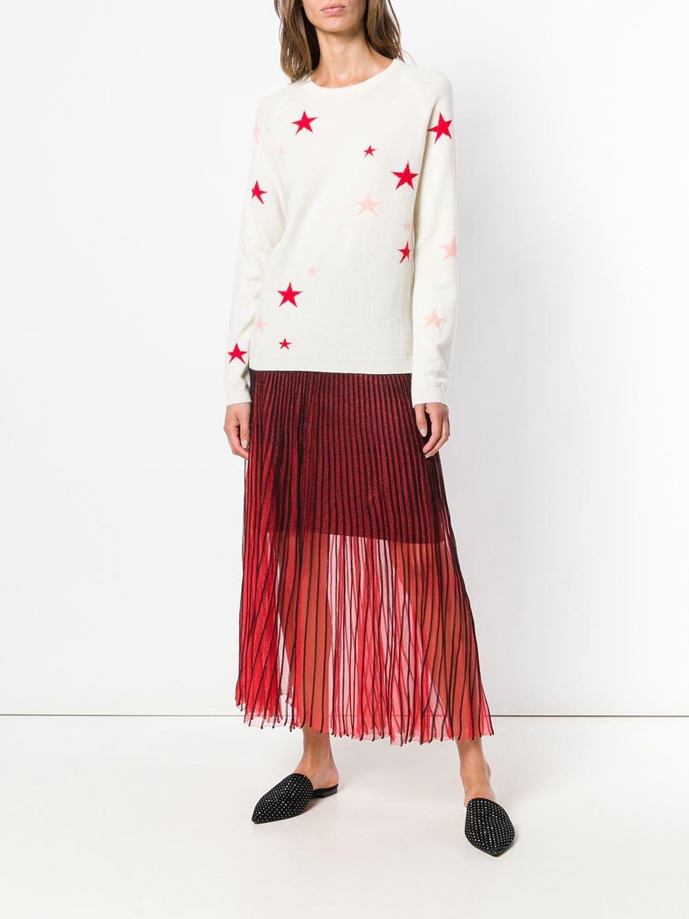 Chinti & Parker - Cream & Peach Stars Cashmere Sweater