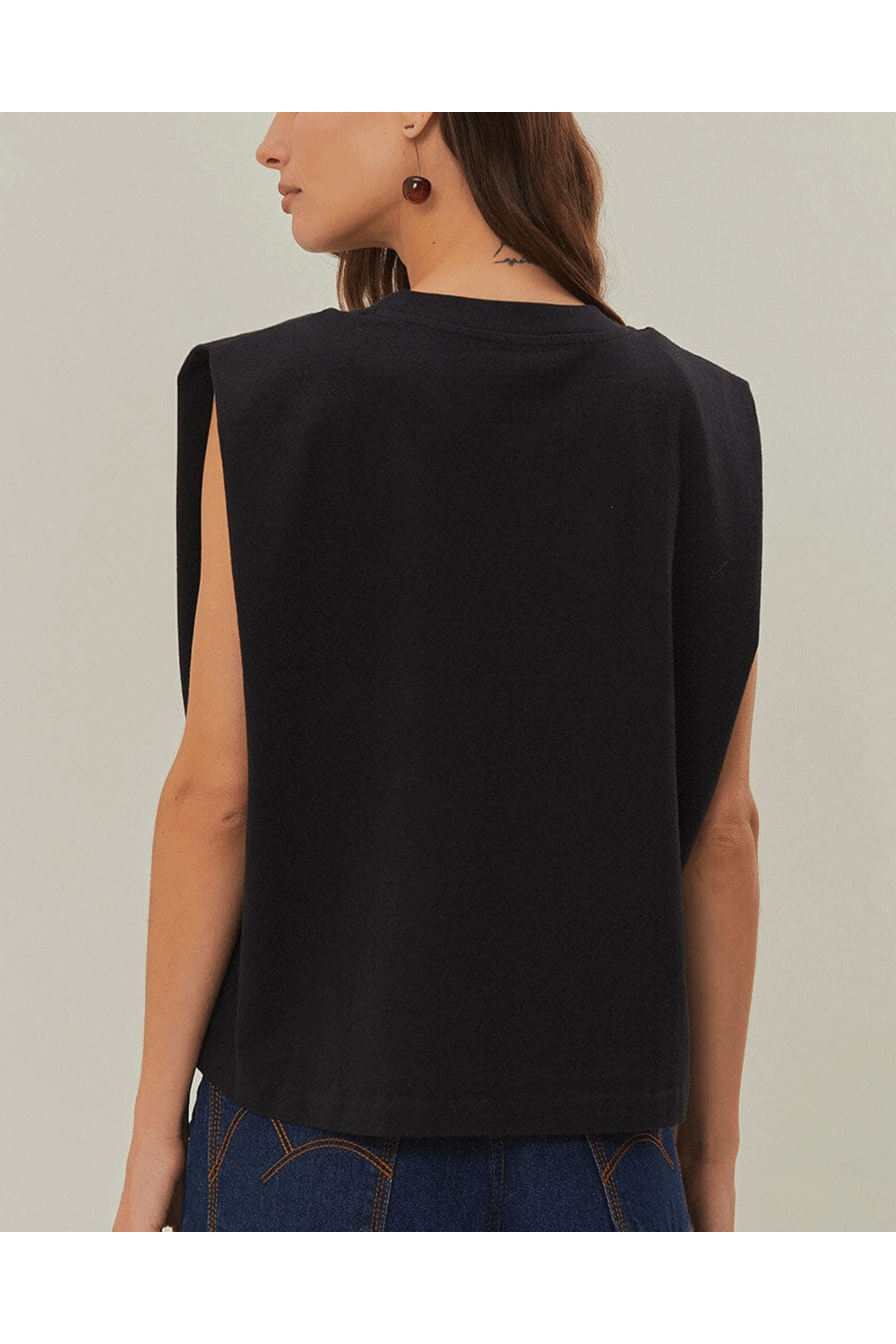 Farm Rio - Black Beaded Hearts T-Shirt