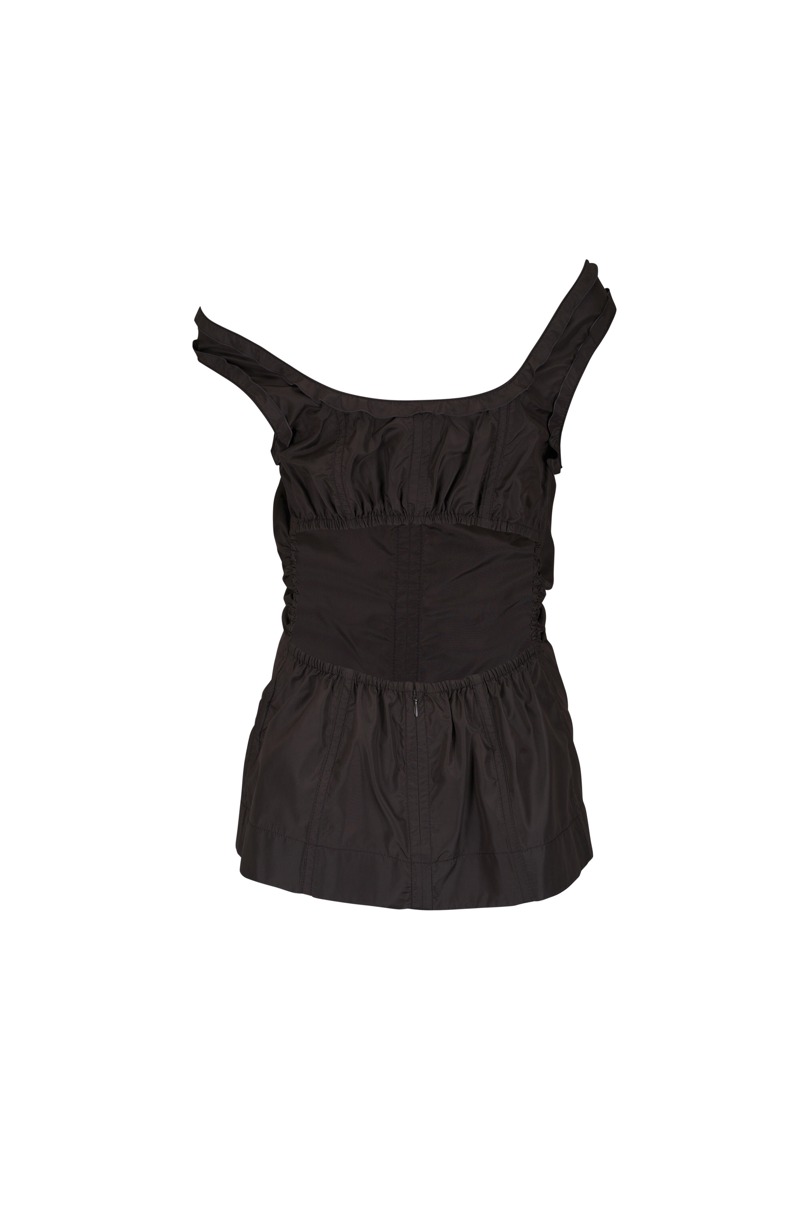 Bottega Veneta - Dark Carrubo Washed Silk Taffeta Top