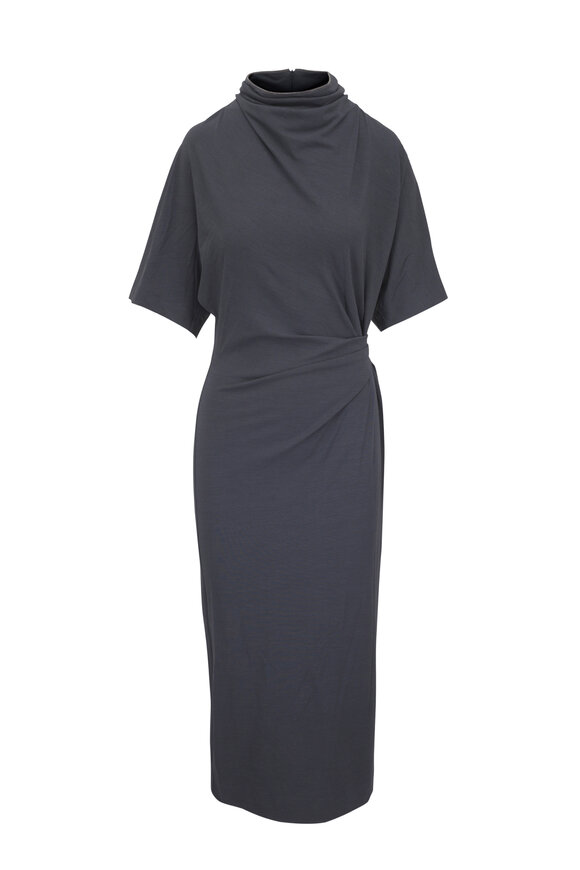 Brunello Cucinelli Couture Blue Elbow Sleeve Dress - view 1