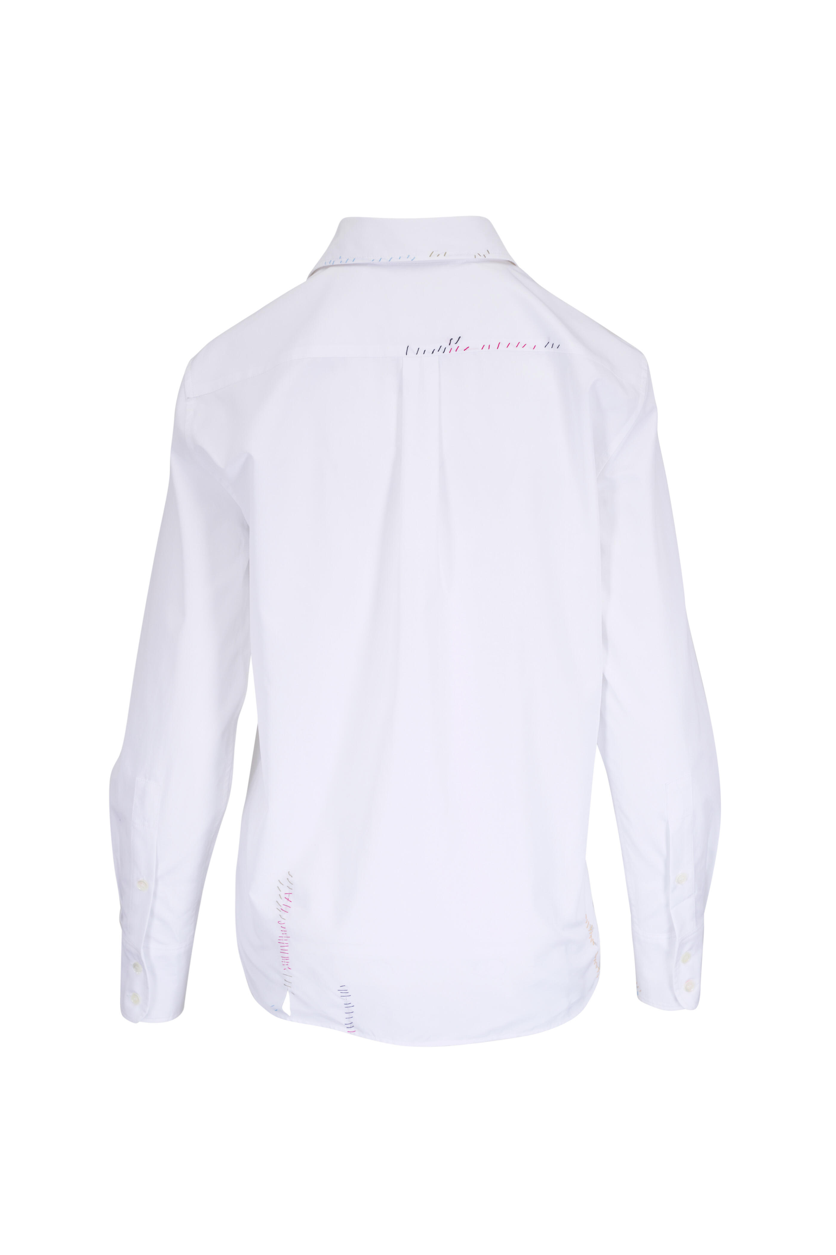 Marni - Lilywhite Embroidered Mending Cotton Classic Shirt