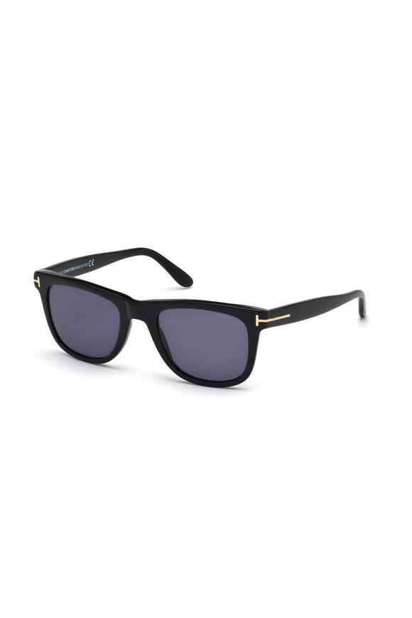 Tom Ford Eyewear - Leo Shiny Black Square Sunglasses
