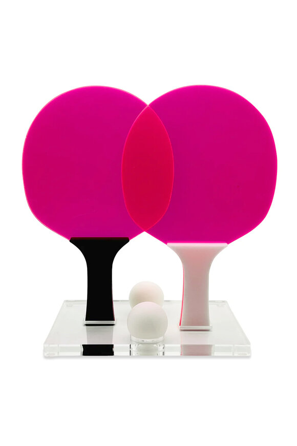 Luxe Dominoes El Neon Pink Ping Pong Set