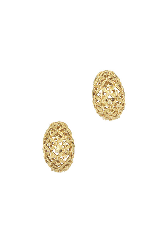 Courtney Davis 18k Yellow Gold Large Domed Ear Clips - view 1
