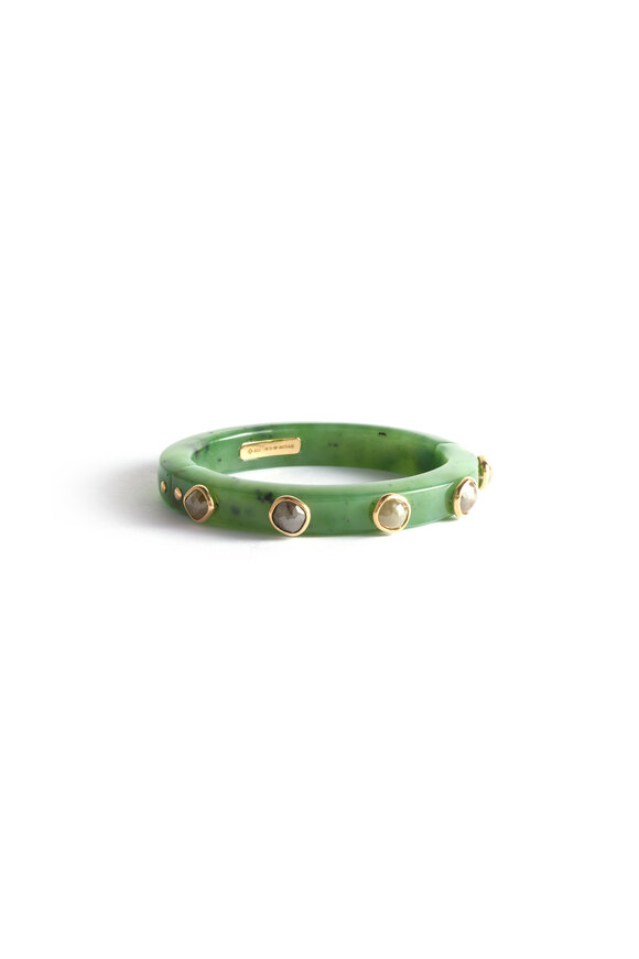 Sylva & Cie - 18K Diamond & Jade Band