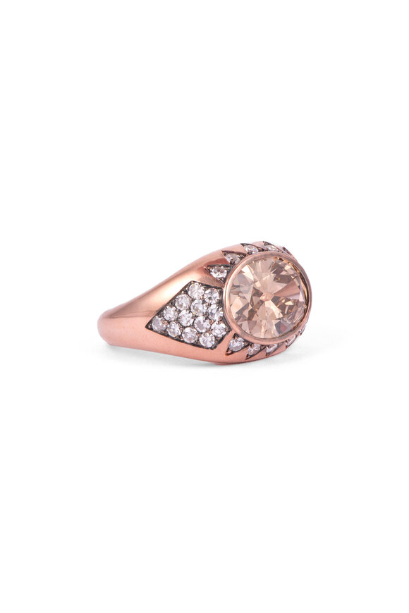 Sylva & Cie 14k Rose Gold Diamond Cocktail Ring - view 2