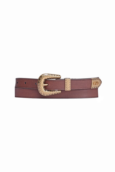 ベルト Valentino Garavani Brown Leather Belt Valentino Garavani - Oak Brown Leather VLogo Signature Belt