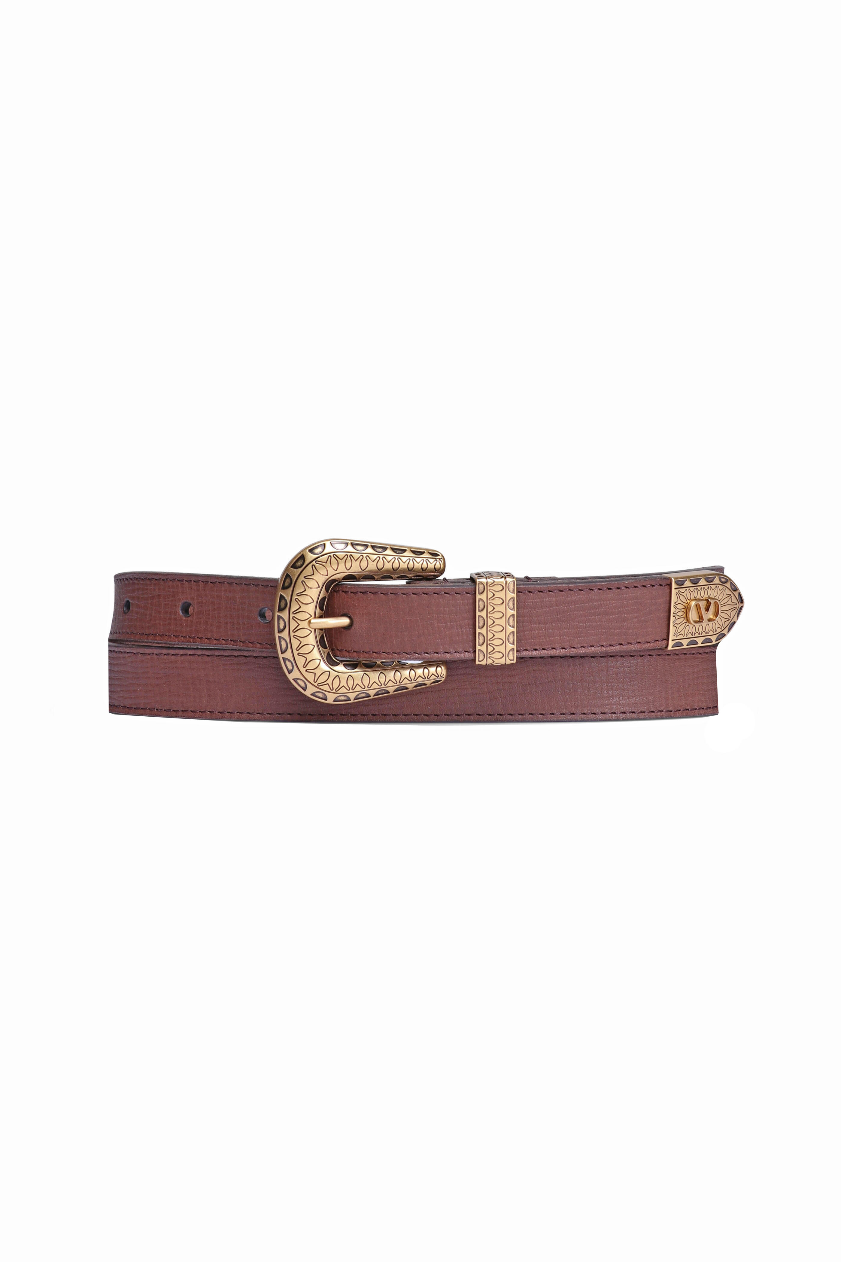Valentino Garavani - Chocolate Western VLogo Belt