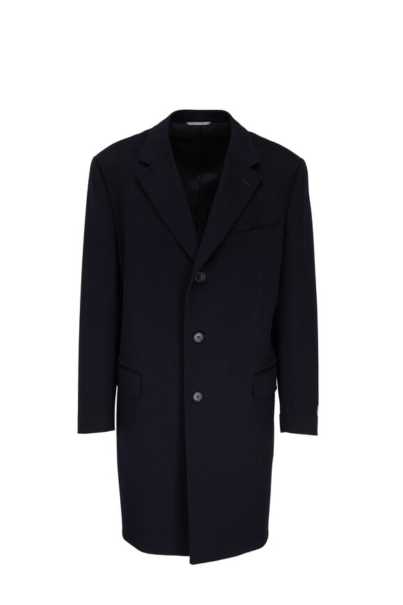 Canali - Classic Navy Wool & Cashmere Topcoat