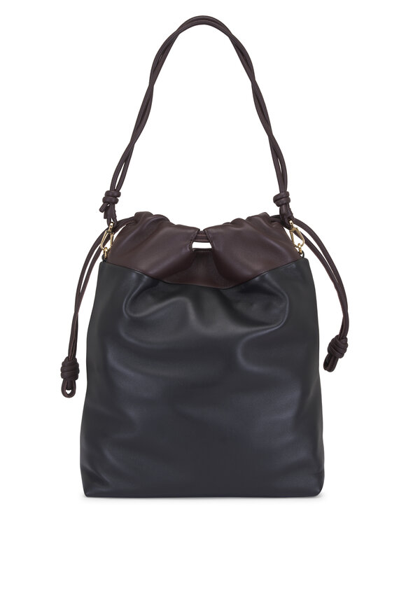 Loewe Flamenco Black & Dark Brownie Leather Tote - view 6