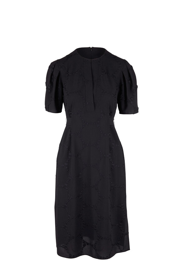 Akris Punto Black Short Sleeve Belted Back Dress - view 1